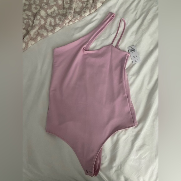Abercrombie & Fitch Tops - Abercrombie & Fitch Soft A&F Collection Pink Asymmetrical Bodysuit